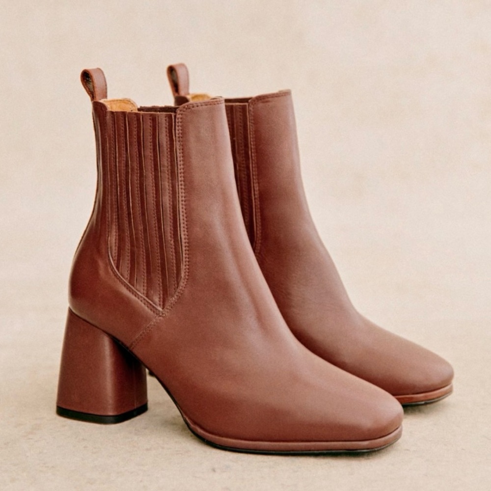 Sezane Dorie Boots Vintage Smooth Chocolate - Size 7 - Picture 7 of 7